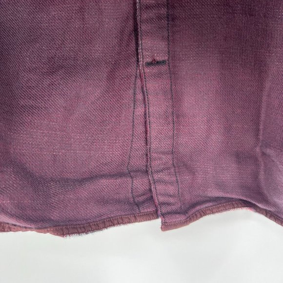 John Varvatos Neil Flannel Plaid Long Sleeve Button Down Shirt Reversible XS Red - Picture 7 of 8